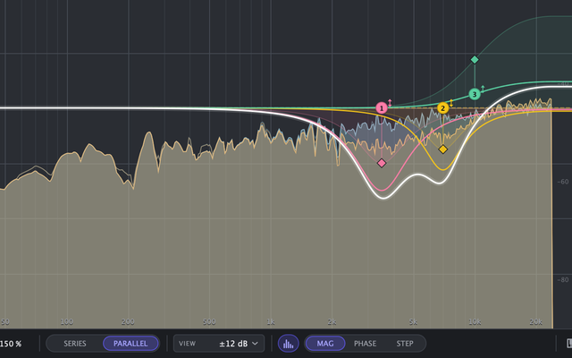 Rodapé com o modo Parallel ligado e o boost somado por cima da curva